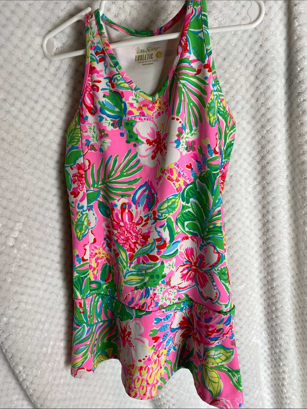 Lilly Pulitzer Luxletic Bright Floral Performance Tank Style Athletic Dress
